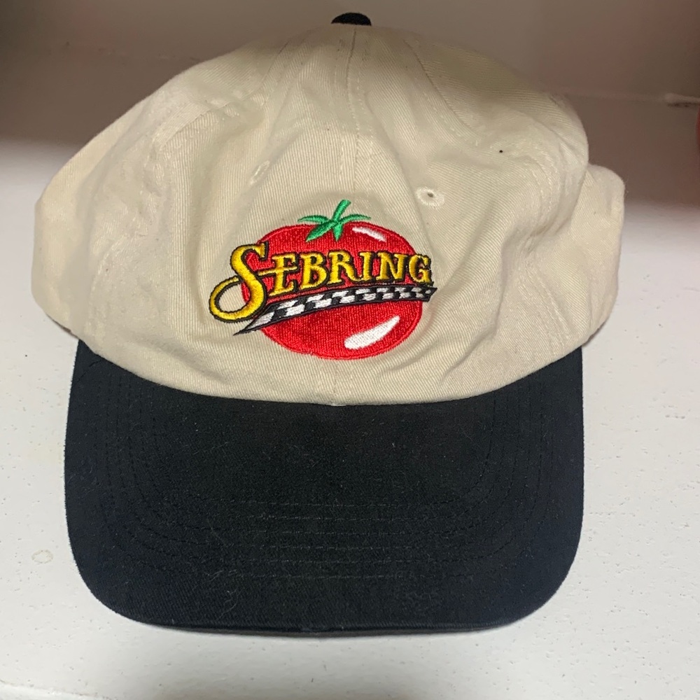 Ring Two-Tone Beige and Black Embroidered Logo Baseball Cap